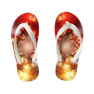 Abstract Fireworks Stars Background  Kid's Flip Flops