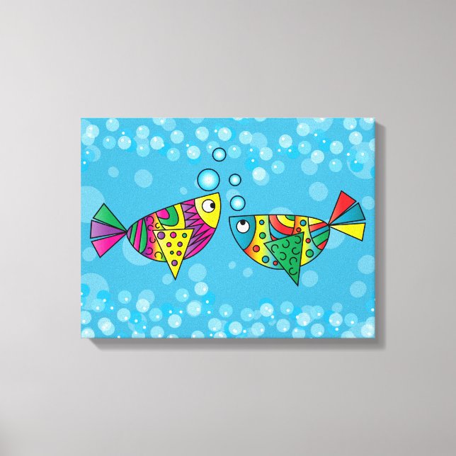 Abstract Fish Art Canvas Print (Front)
