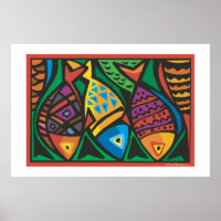 Abstract Fish Art Design