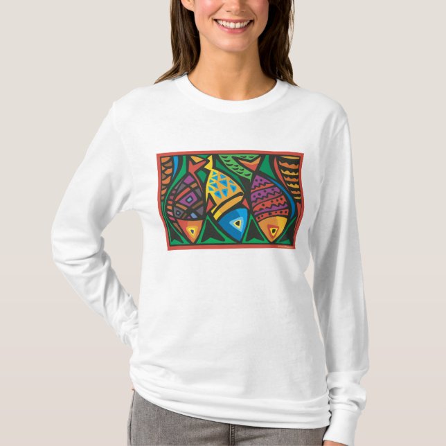 Abstract Fish Art Design T-Shirt (Front)