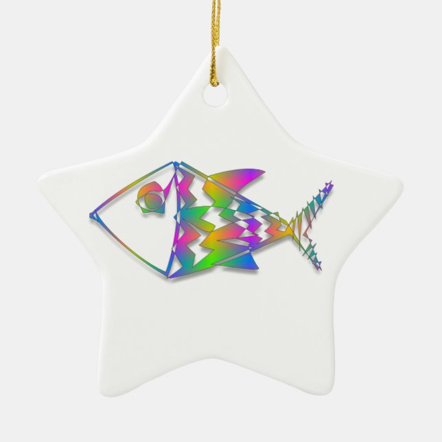 Abstract Fish Ceramic Ornament (Front)