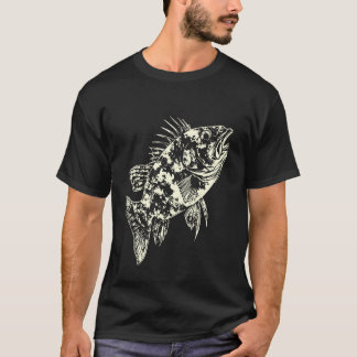 Abstract Fish Illustration Fishing Art T-Shirt