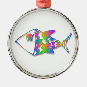 Abstract Fish Metal Ornament