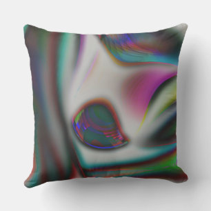 abstract fish mouth with psychedelic to soft blur throw pillow