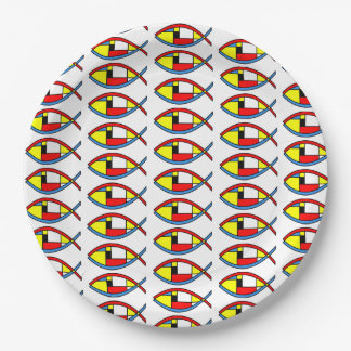Abstract Fish Paper Plate