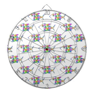 Abstract Fish Pattern Dartboard