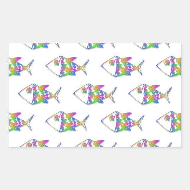 Abstract Fish Pattern Sticker (Front)
