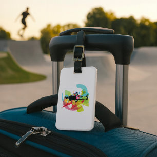 Abstract Fitness Art of Man Lifting Dumbbells Luggage Tag