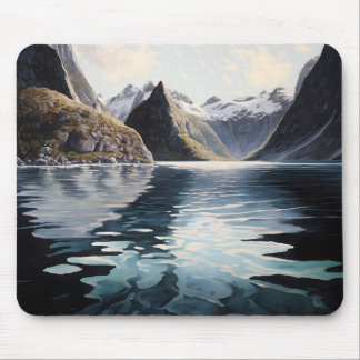 Abstract Fjord Mouse Pad