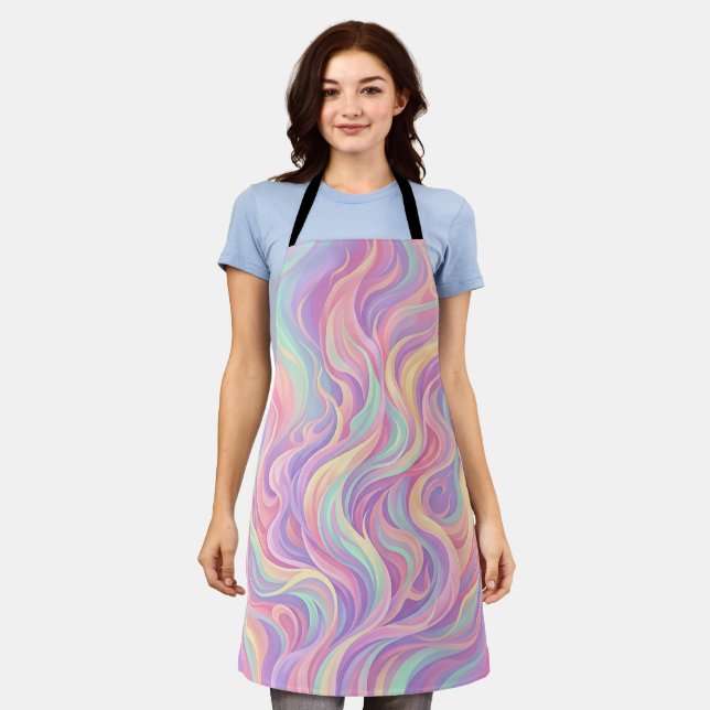 Abstract Flame Pastel Fire Dance Apron (Worn)