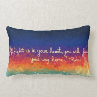 Abstract Flame Rumi Quote Lumbar Pillow