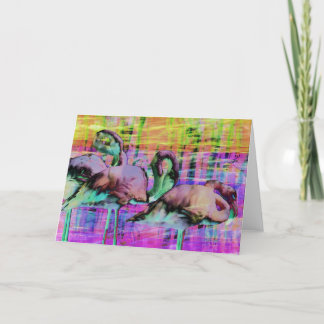 Abstract Flamingo Art Holiday Card