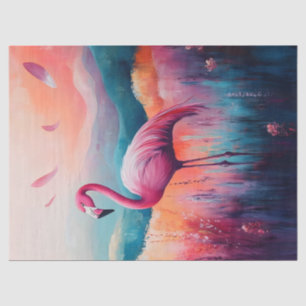 Abstract Flamingo Oil Painting Decoupage Tissue Paper