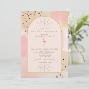 Abstract Flamingo Pink Bridal Shower   Invitation