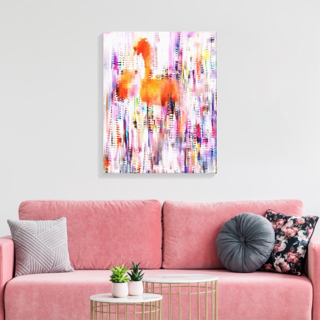 Abstract Flamingo Stretched Canvas Print (Insitu(LivingRoom))