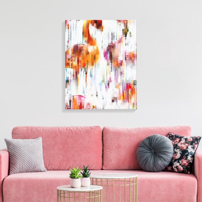 Abstract Flamingo Stretched Canvas Print (Insitu(LivingRoom))