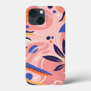 abstract flat floral iPhone 13 mini case