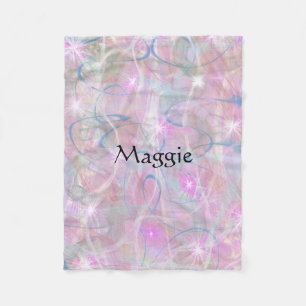 Abstract Fleece Blanket in Pink