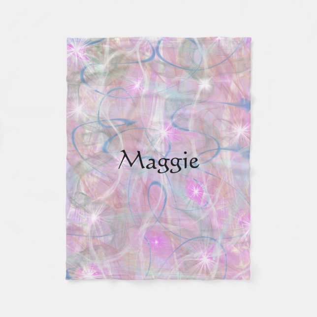 Abstract Fleece Blanket in Pink (Front)