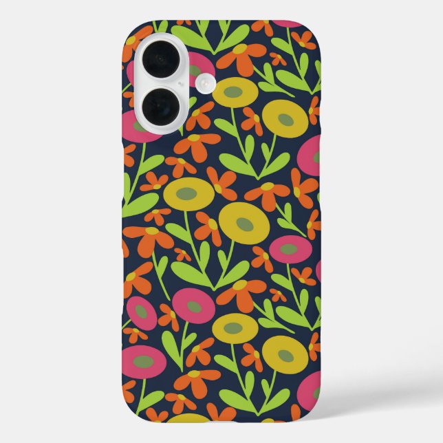 Abstract Flora Neon Case-Mate iPhone Case (Back)