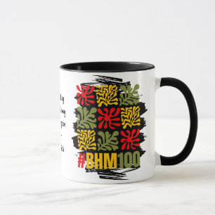 Abstract Floral 100 Centennial Black History Month Mug