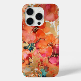 Abstract Floral Alcohol Ink iPhone 15Pro Case