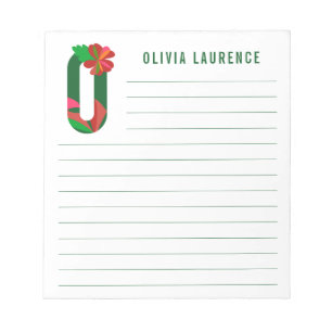 Abstract Floral Alphabet Lined Notepad