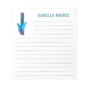 Abstract Floral Alphabet Lined Notepad