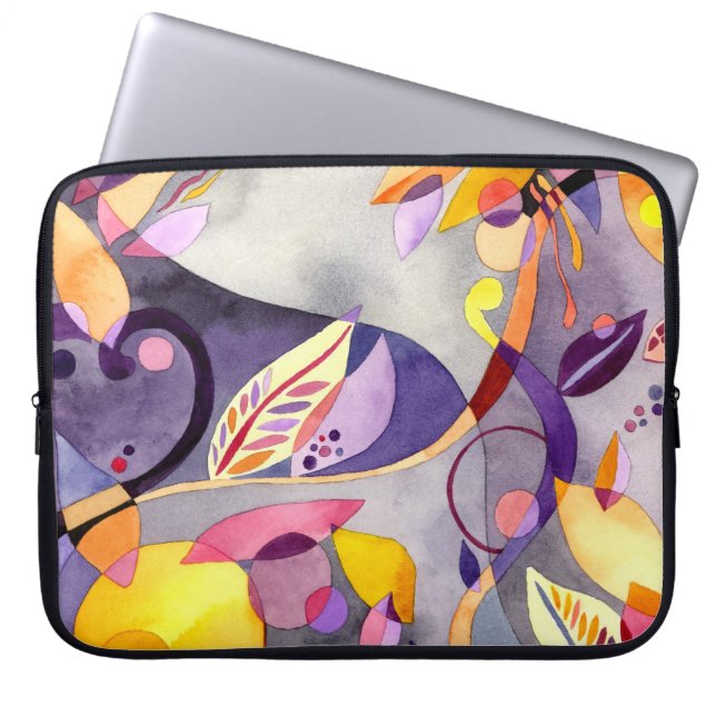 Abstract Floral Art 15" Laptop Sleeve (Front)
