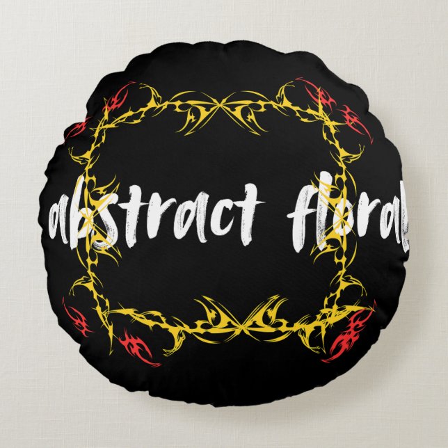 Abstract Floral Art Design | Modern Flower  Round Pillow (Front)
