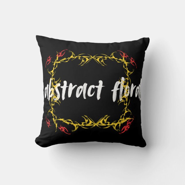 Abstract Floral Art Design | Modern Flower  Throw Pillow (Front)