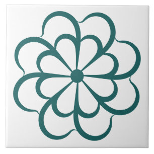 Abstract Floral Art Modern Flower Gift Tile