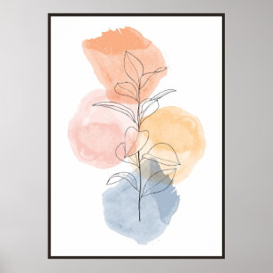 Abstract floral art poster