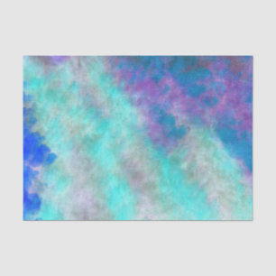 Abstract Floral Art Teal Blue Purple Decoupage Tissue Paper