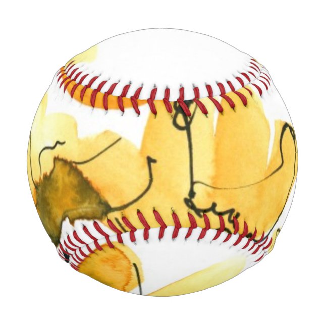 Abstract floral background baseball (Front)