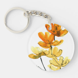 Abstract floral background keychain