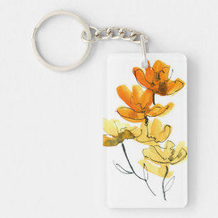 Abstract floral background keychain