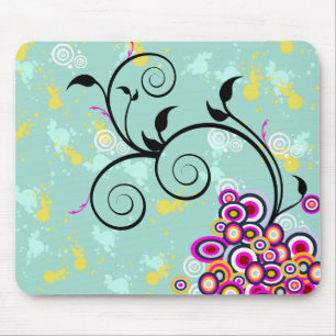 Abstract floral background mouse pad