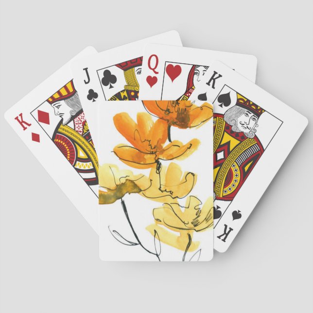 Abstract floral background playing cards (Back)