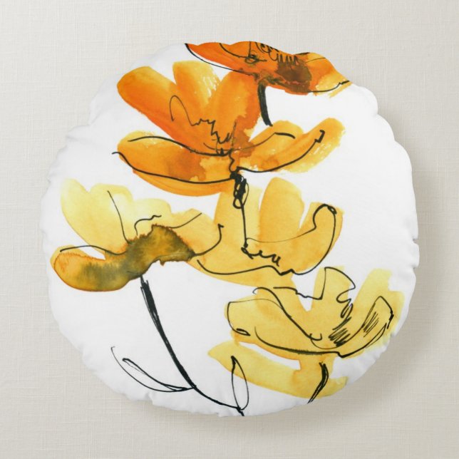 Abstract floral background round pillow (Front)