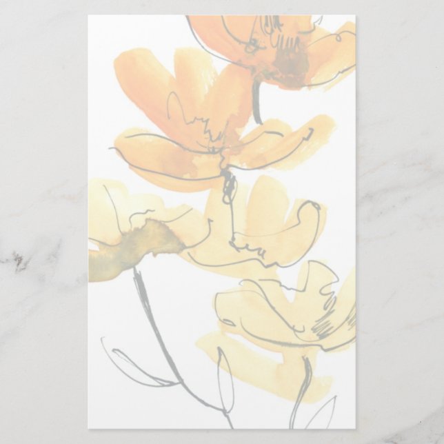 Abstract floral background stationery (Front)
