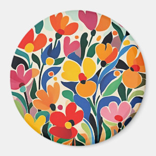 Abstract floral background, vibrant, magnet