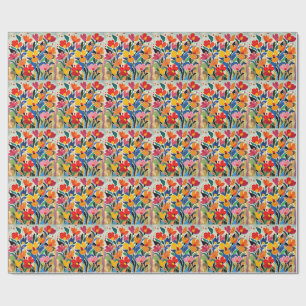 Abstract floral background, vibrant, wrapping paper