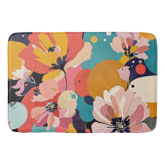 "Abstract Floral" Bath Mat (Front)