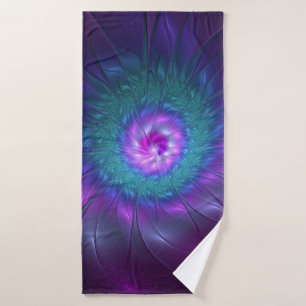 Abstract Floral Beauty Colorful Fractal Art Flower Bath Towel