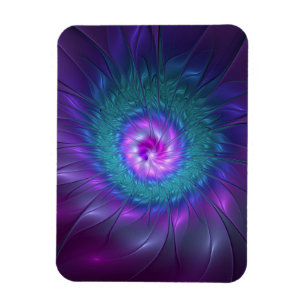 Abstract Floral Beauty Colorful Fractal Art Flower Magnet