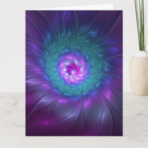 Abstract Floral Beauty Colorful Fractal Art Flower Thank You Card