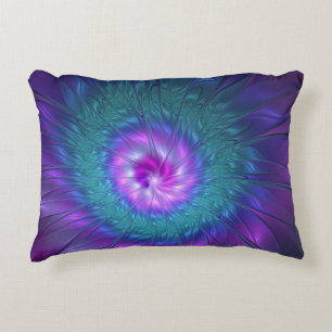 Abstract Floral Beauty Colourful Fractal Art Flowe Accent Pillow