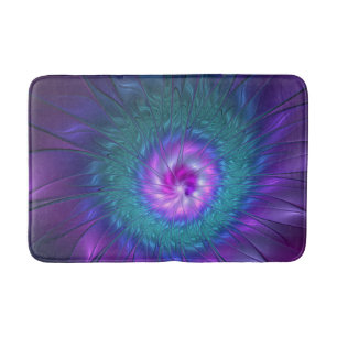 Abstract Floral Beauty Colourful Fractal Art Flowe Bath Mat