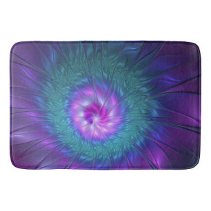 Abstract Floral Beauty Colourful Fractal Art Flowe Bath Mat